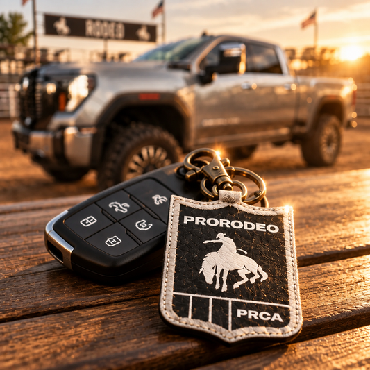PRCA Genuine Hair-On Bucking Horse Leather Charm – Official PRCA & NFR Licensed Collection