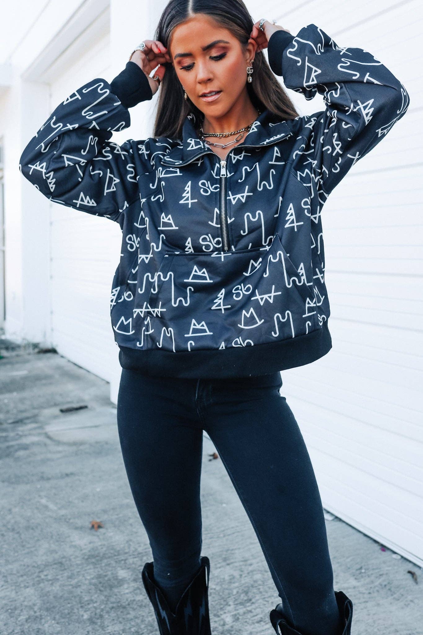 Black Brands Half Zip Pullover