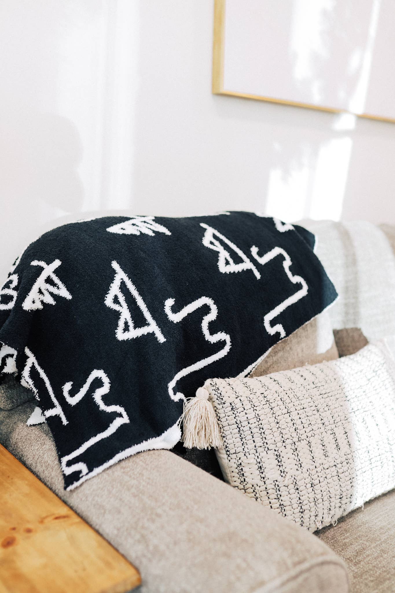 Black Brands Throw Blanket
