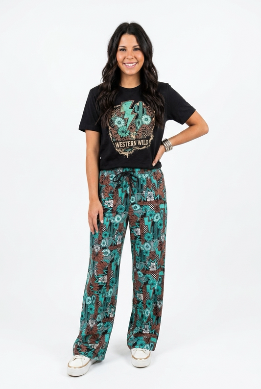 Tattoos in Turquoise Pants