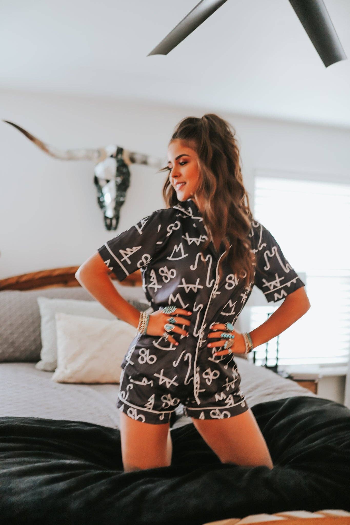 Womens Black Brands Sleepware Set