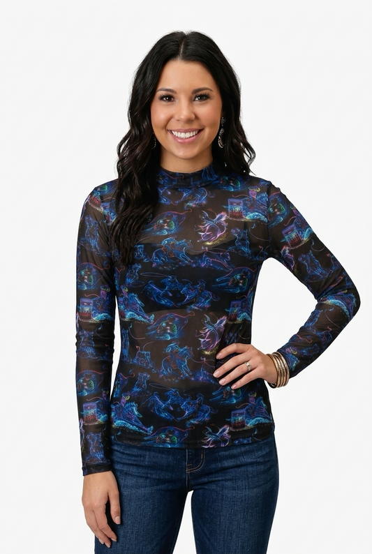 Neon Rodeo Road Mesh Top