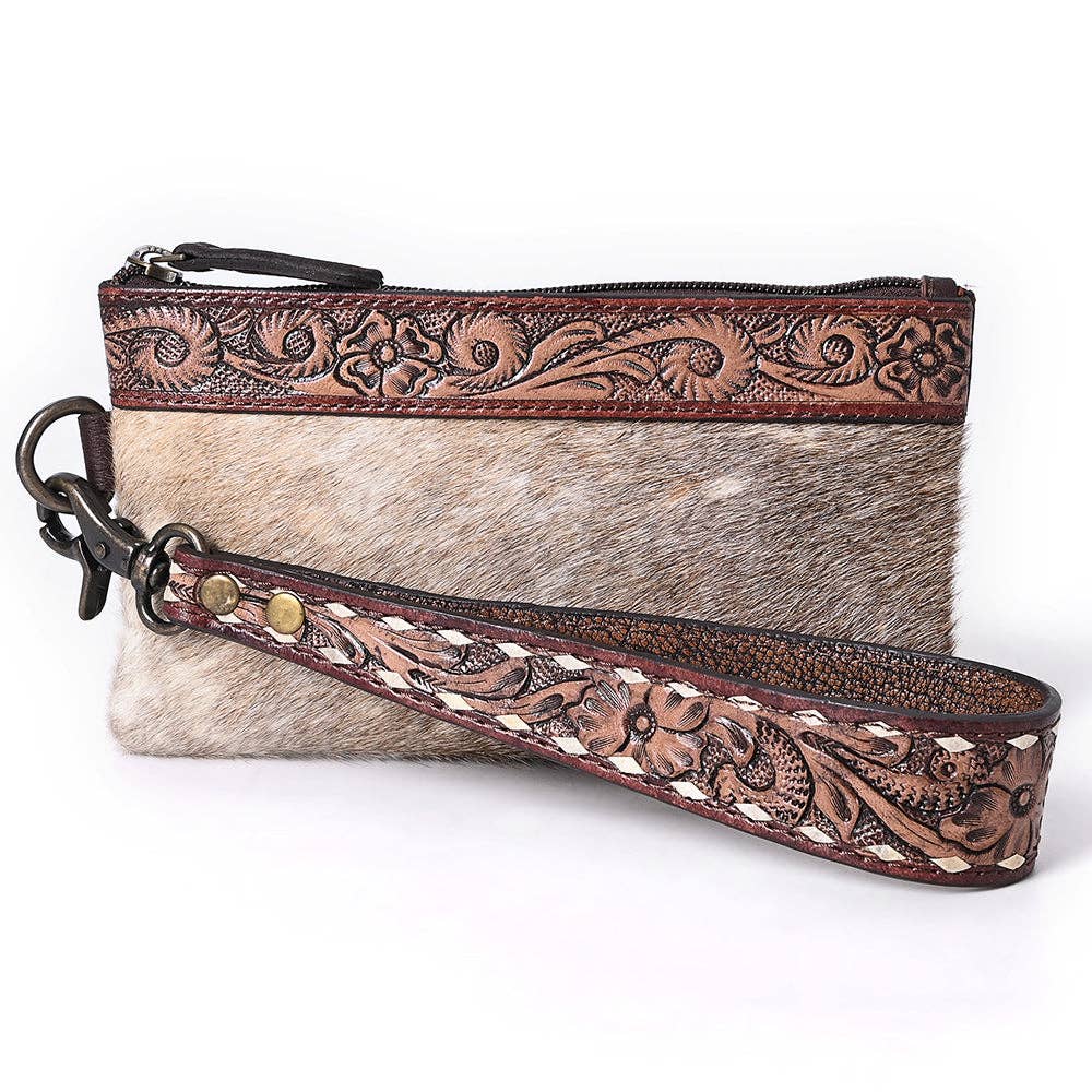 Genuine Leather Womens Wristelet