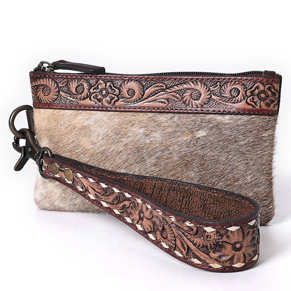 Genuine Leather Womens Wristelet