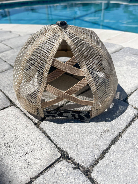 Go Wild Gray Leopard Trucker Hat