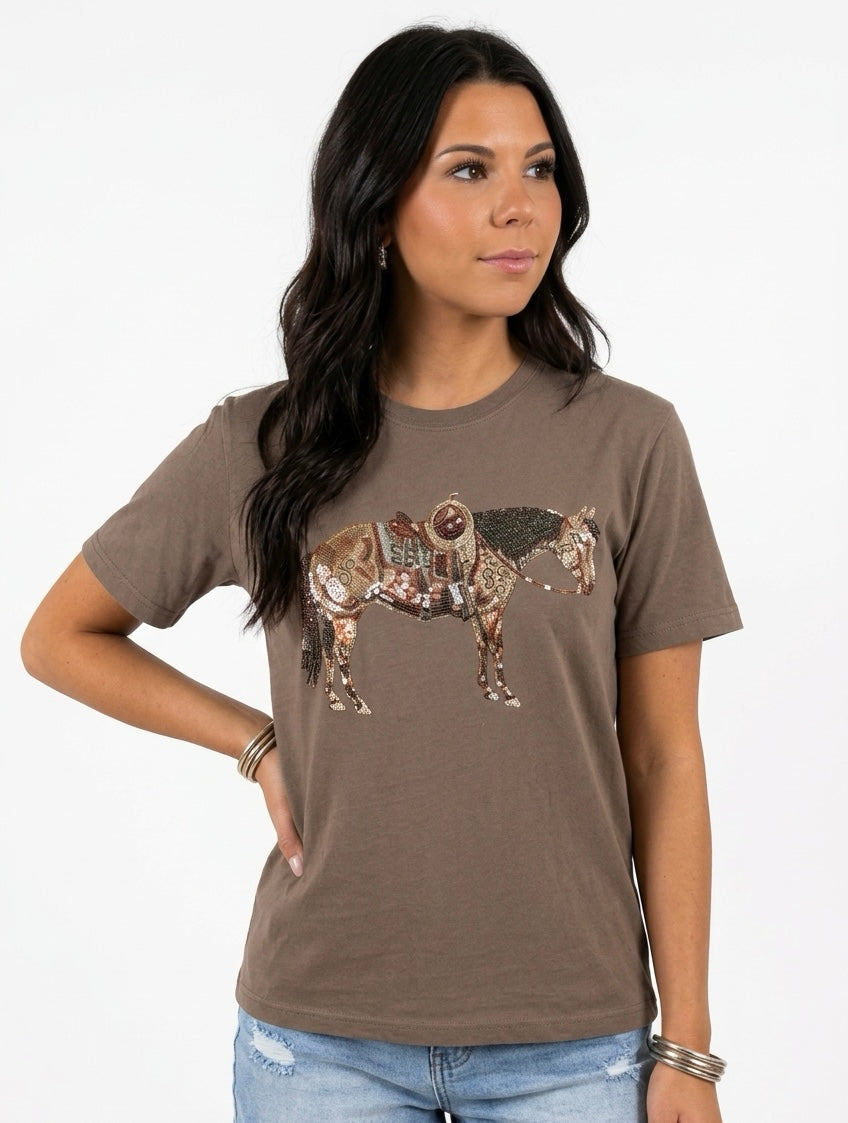Rhinestone Cowhorse Tee