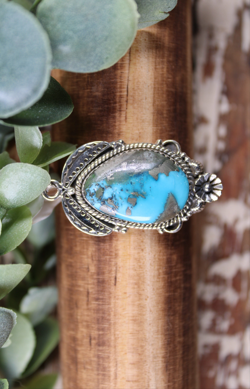 Morenci Turquoise Sterling Silver Pendant