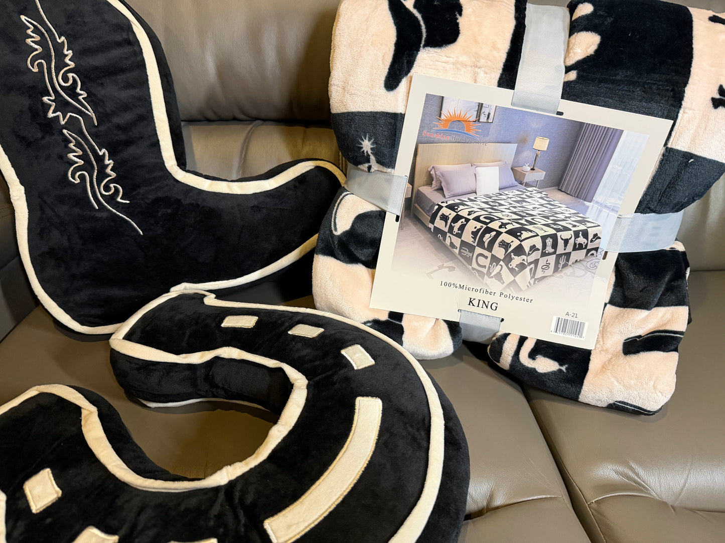 Western Checkered Print King Size Blanket