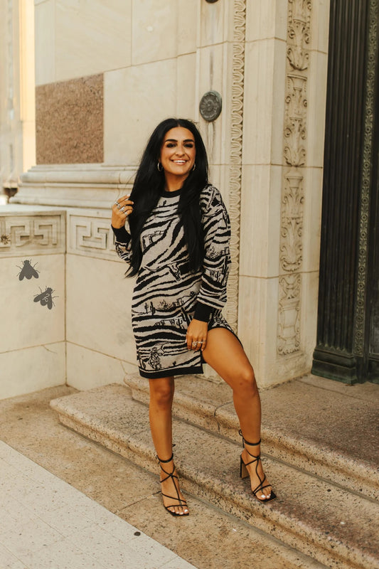 Wild West Zoo Sweater Dress