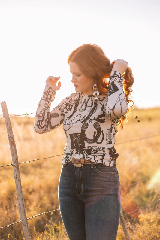 Saddle Up Anyways Long Sleeve Top