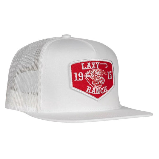 LJR White Red Ranch Trucker