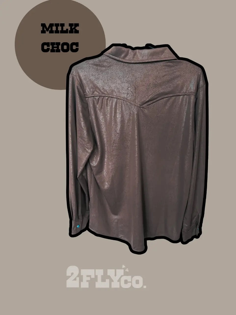 CHOCOLATE- Leather Lux Button-Up Shirt