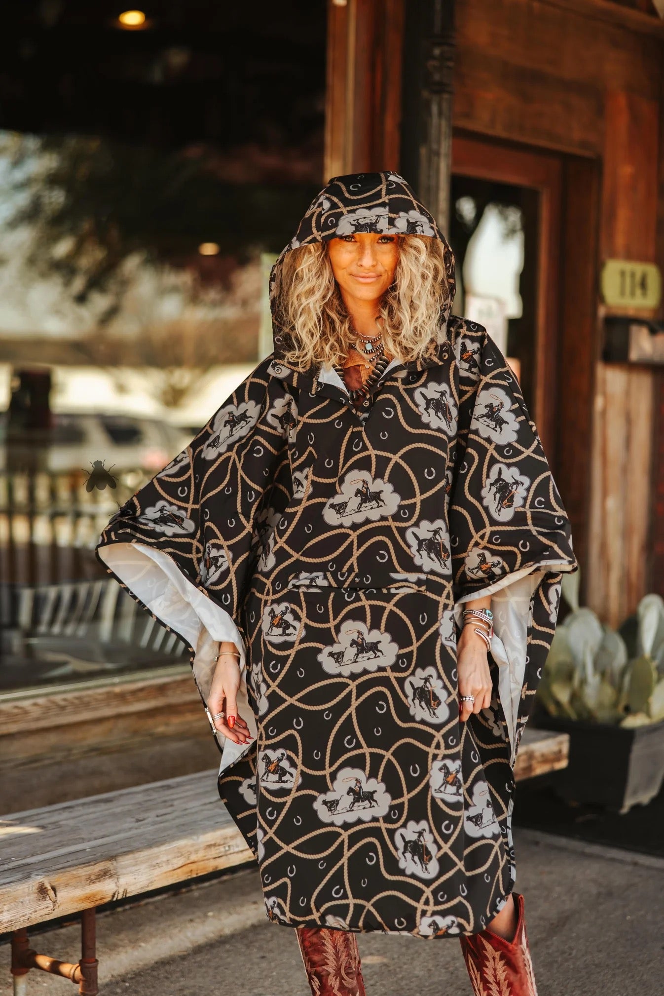 Buck Off Poncho Raincoat