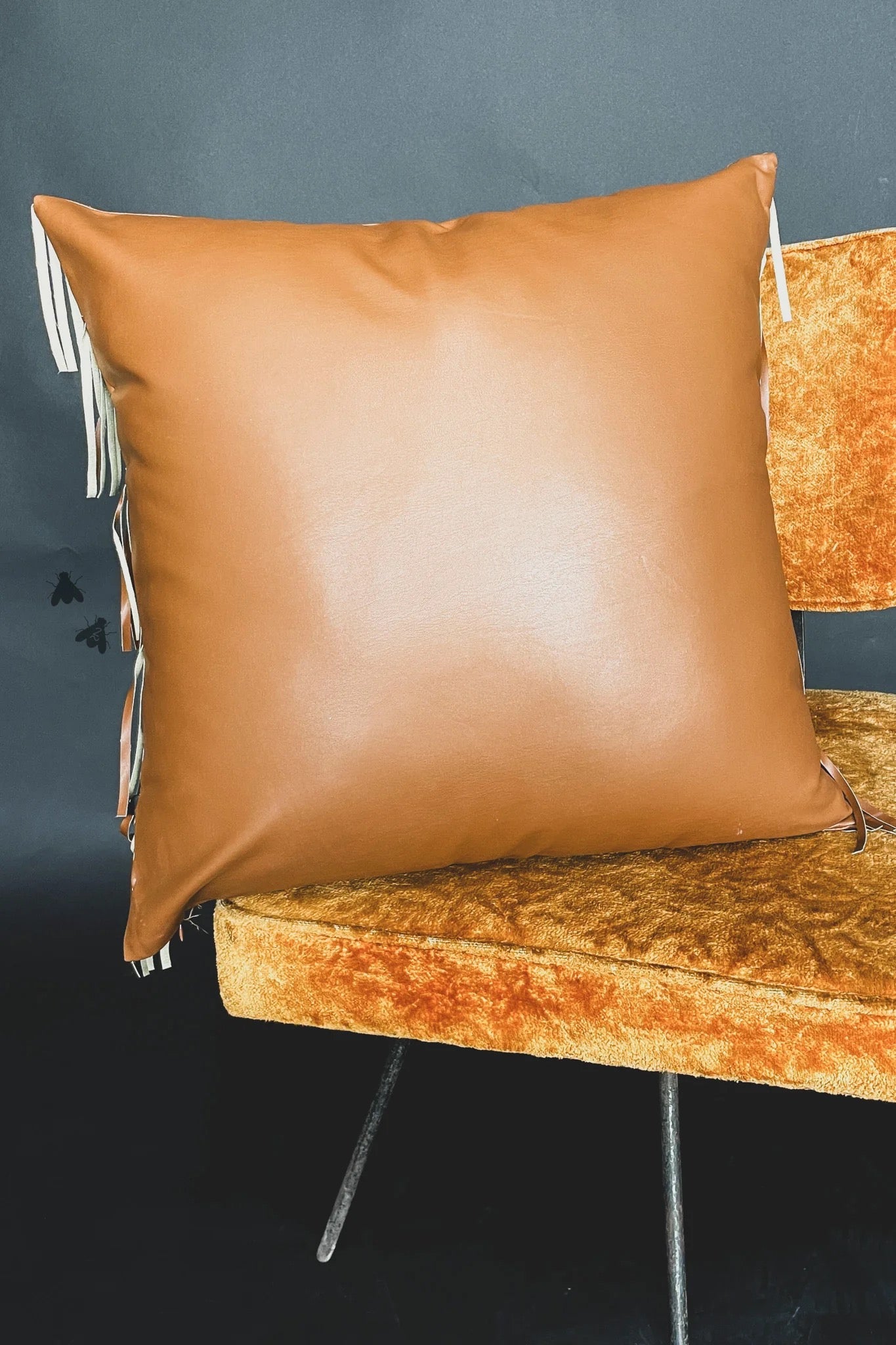 FRINGE FLAIR PILLOW COVER- SADDLE