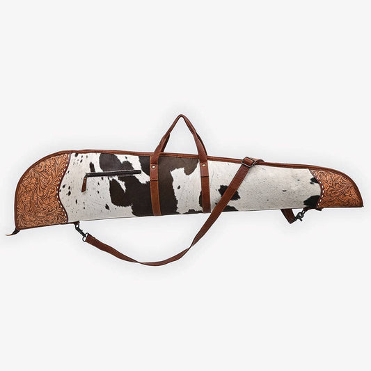 Gun Case Hair-On Hand Tooled Genuine Leather Western Bag