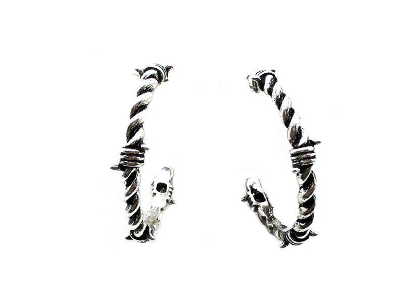 Western Barbed Wire Hoop Earring
