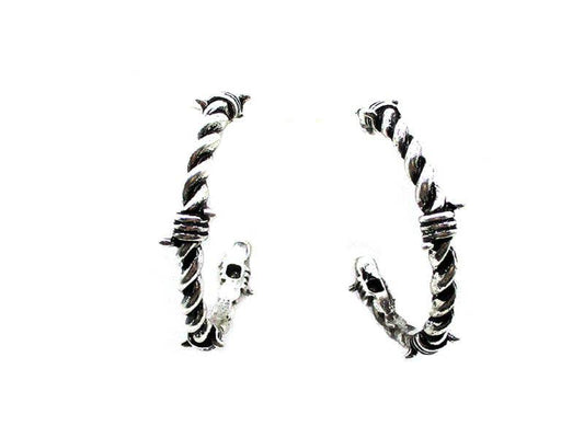 Western Barbed Wire Hoop Earring