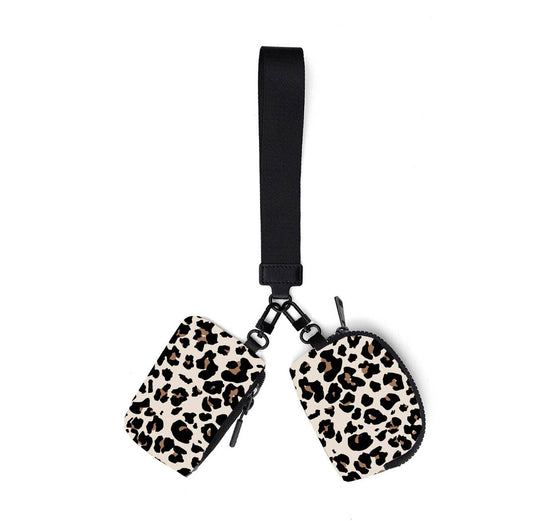 Leopard Dual Pouch Wristlet