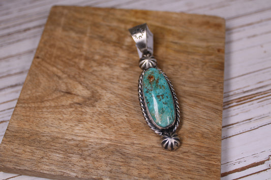 Cripple Creek Turquoise Pendant – Navajo Artist Jameson Garcia