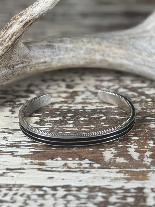 Francis Yazzie Navajo Sterling Silver Cuff Bracelet – Size 7