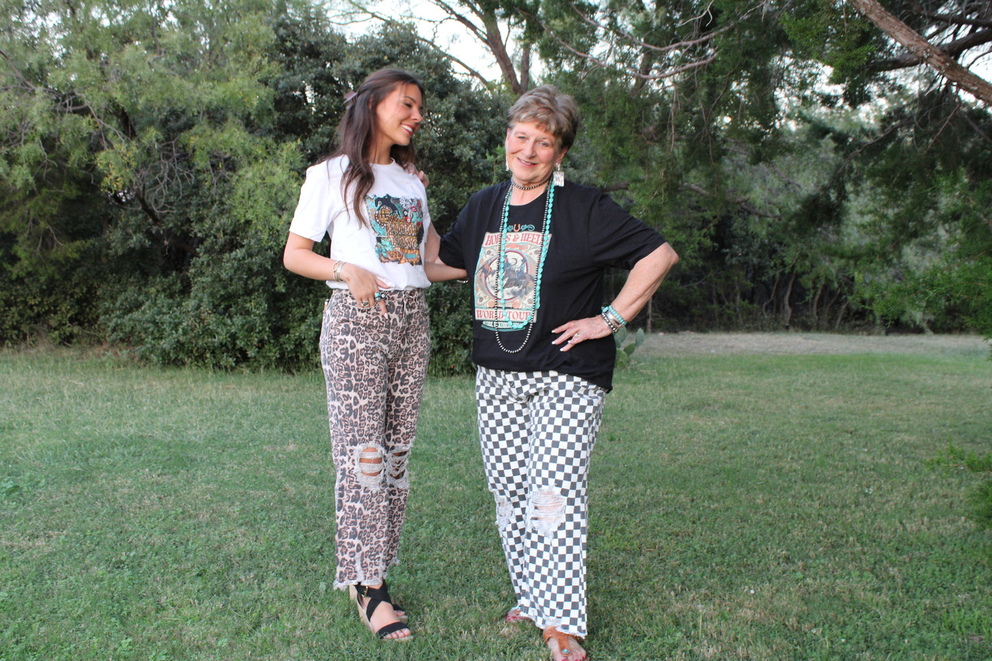 Checkered Round The Track Jeans