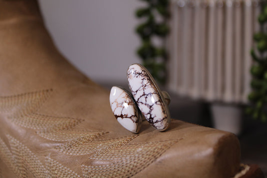 Wild Horse Turquoise Sterling Silver Adjustable Ring – Stamped .925