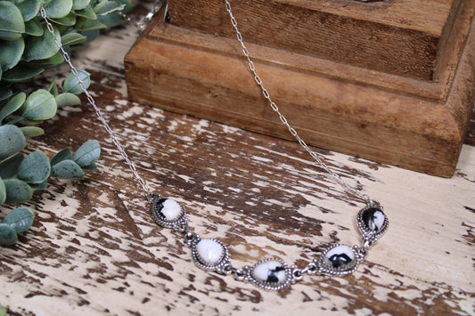 Tonopah White Buffalo Turquoise Sterling Silver Necklace – 16” Chain