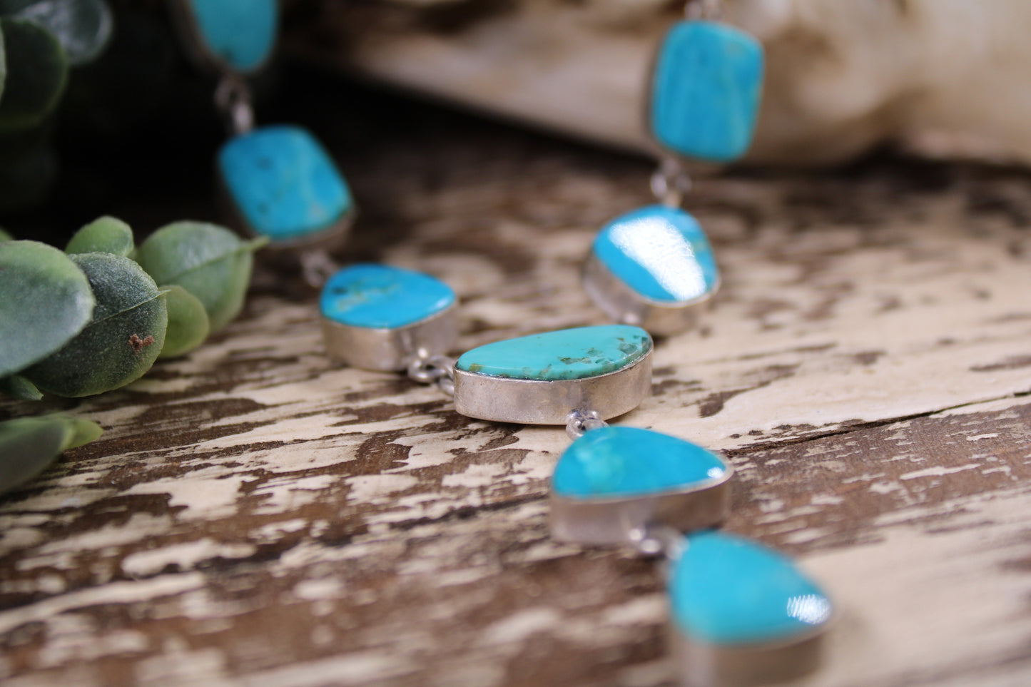 Kingman Turquoise Lariat Necklace – Sterling Silver
