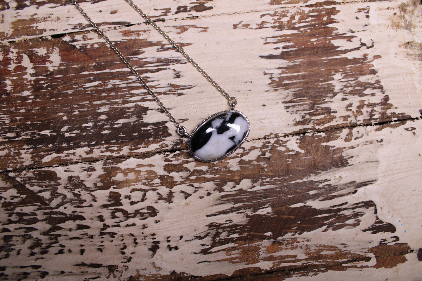 Zebra Jasper Sterling Silver Necklace