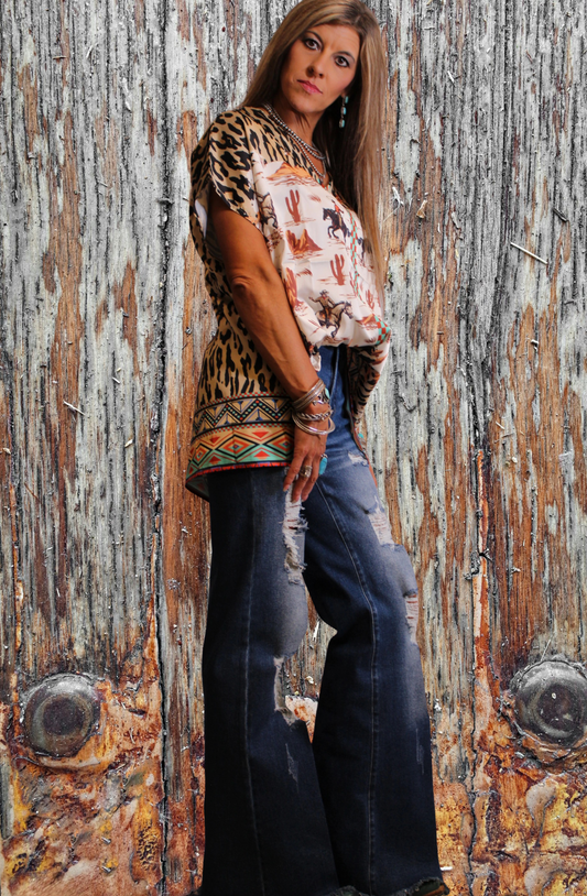 Leopard Punchy Poncho Top