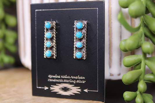 Zuni Kingman Turquoise Earrings – June Davis