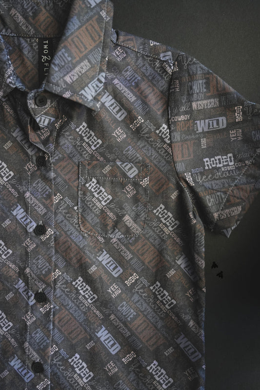Men's Cowboy Slang Button-Up Shirt