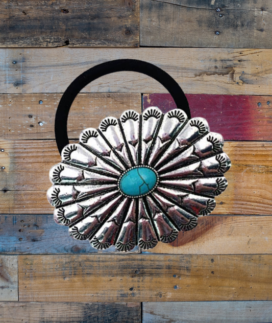 CONCHO TURQUOISE STONE HAIR TIE