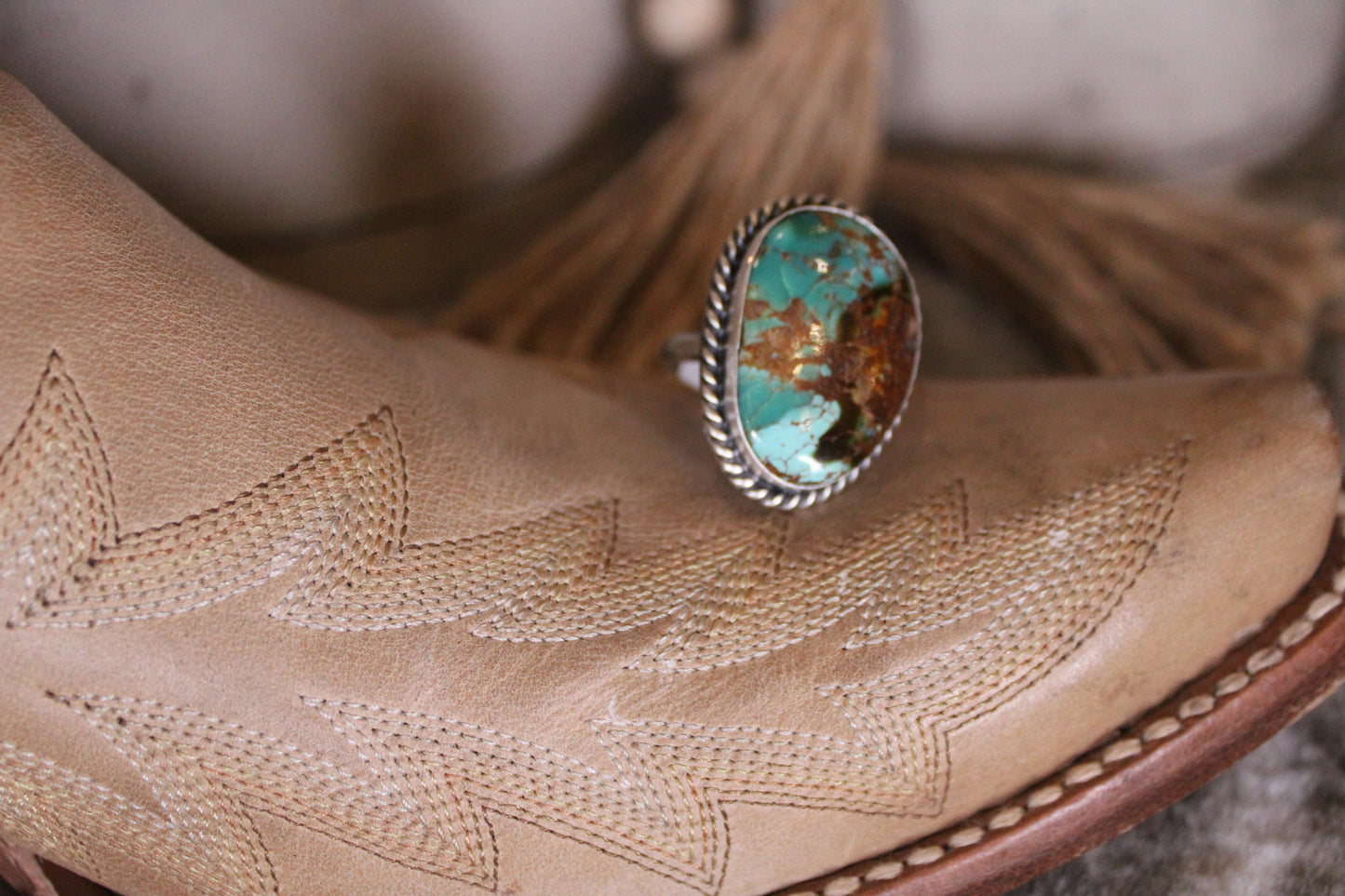 Royston Ribbon Turquoise Adjustable Ring – Donovan Skeet