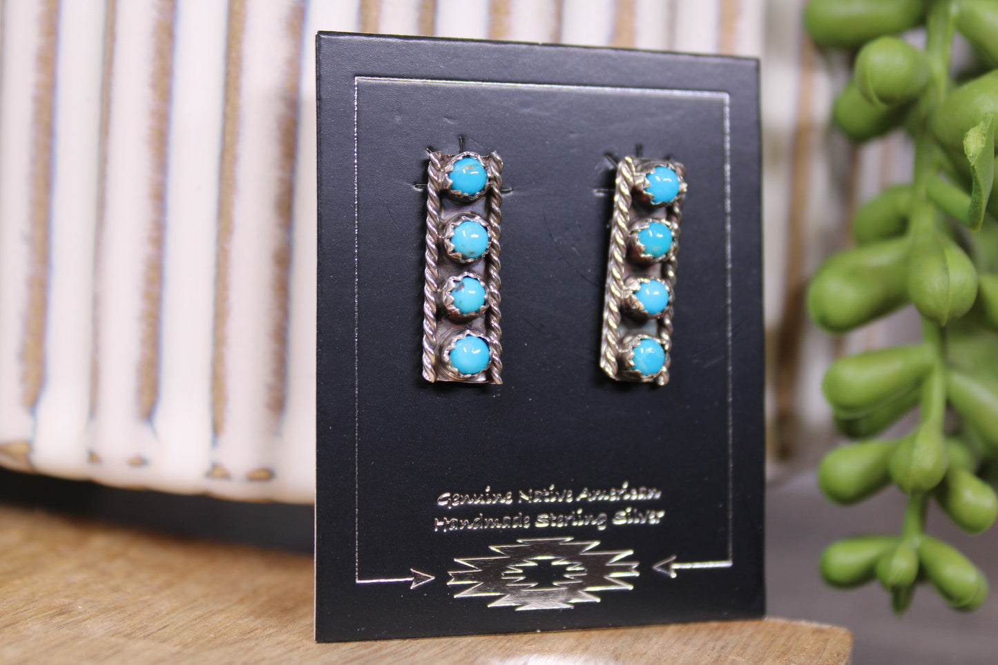 Zuni Kingman Turquoise Earrings – June Davis