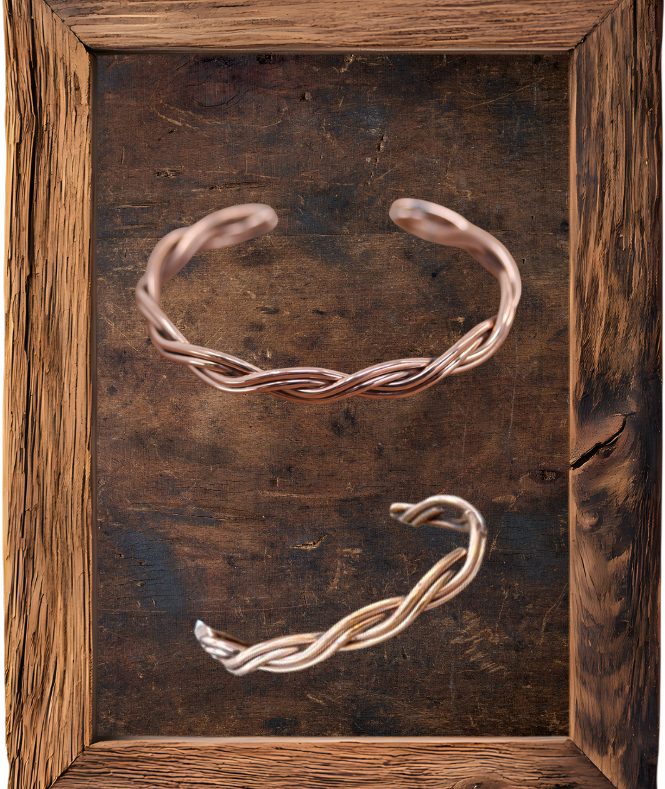 Men’s Authentic Twisted Copper Cuff – 6 Inch