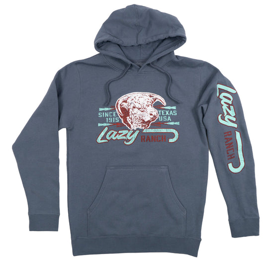 Maverick Pullover Hoodie – Storm Blue | Lazy J Ranch