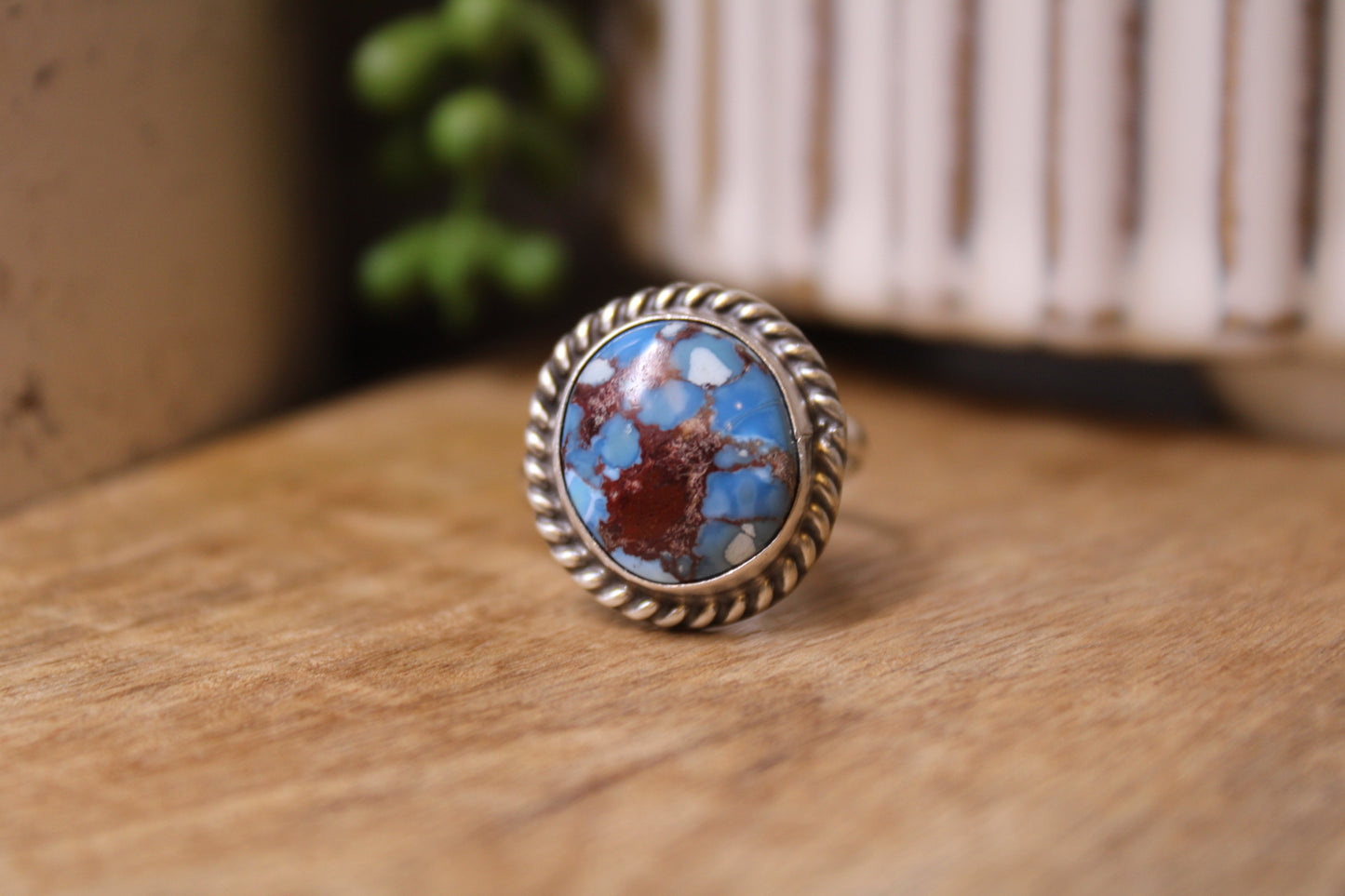Navajo Johnny Dixon Golden Hills Turquoise Adjustable Ring – Sterling Silver