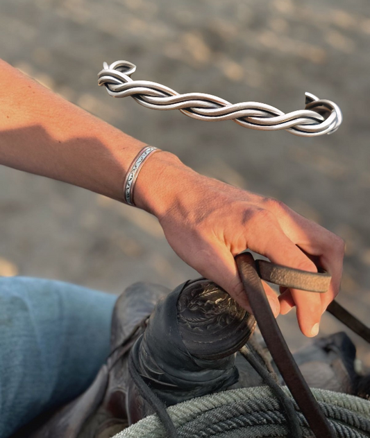 Men’s Sterling Silver Twisted Cuff – 6 Inch