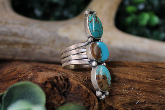 Number 8 Turquoise Sterling Silver Ring – Size 9