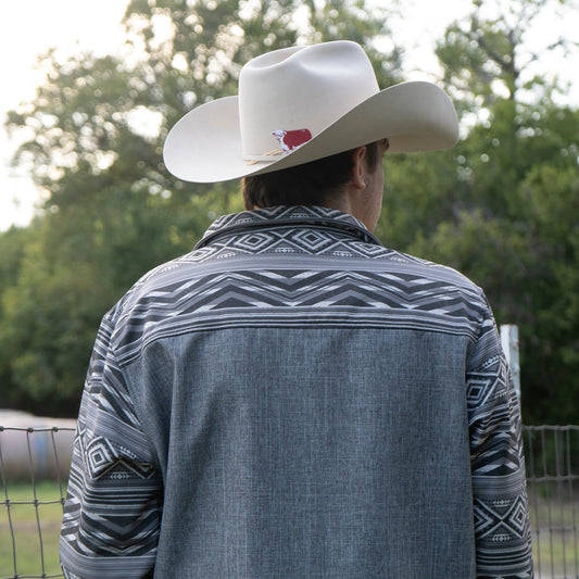 Men’s Aztec Print Bonded Jacket - Lazy J Ranch