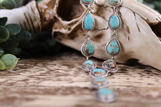 Number 8 Turquoise Lariat Necklace – Sterling Silver