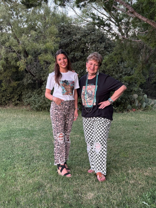 Checkered Round The Track Jeans