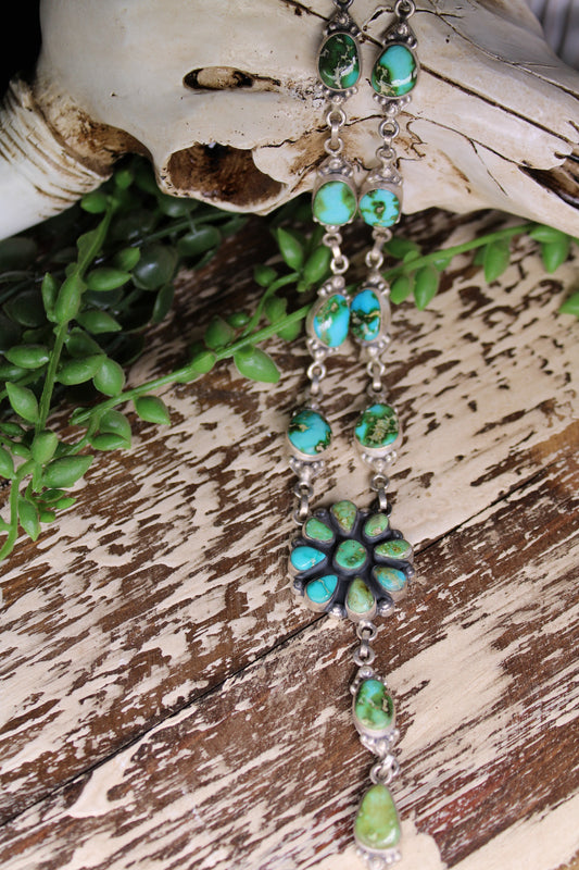 Sonoran Gold Turquoise Lariat Necklace – Sterling Silver