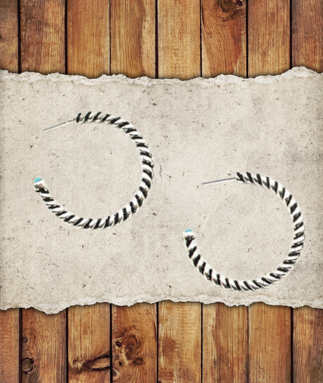 Bubble Cord Wire Hoop Earring