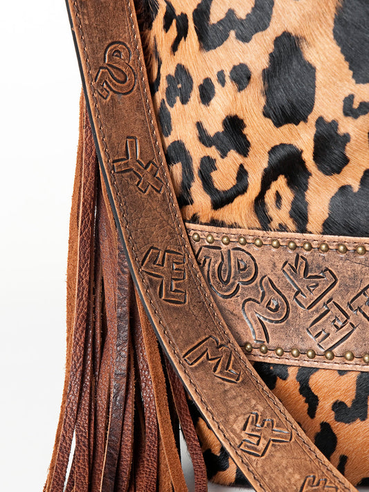 Branding Iron Leopard Crossbody Bag