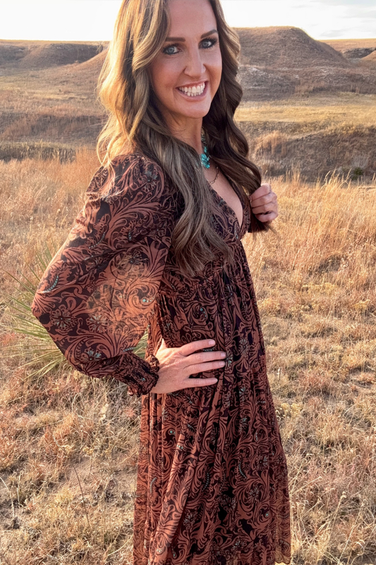 Western Dreams Dress - Tooled with Turquoise