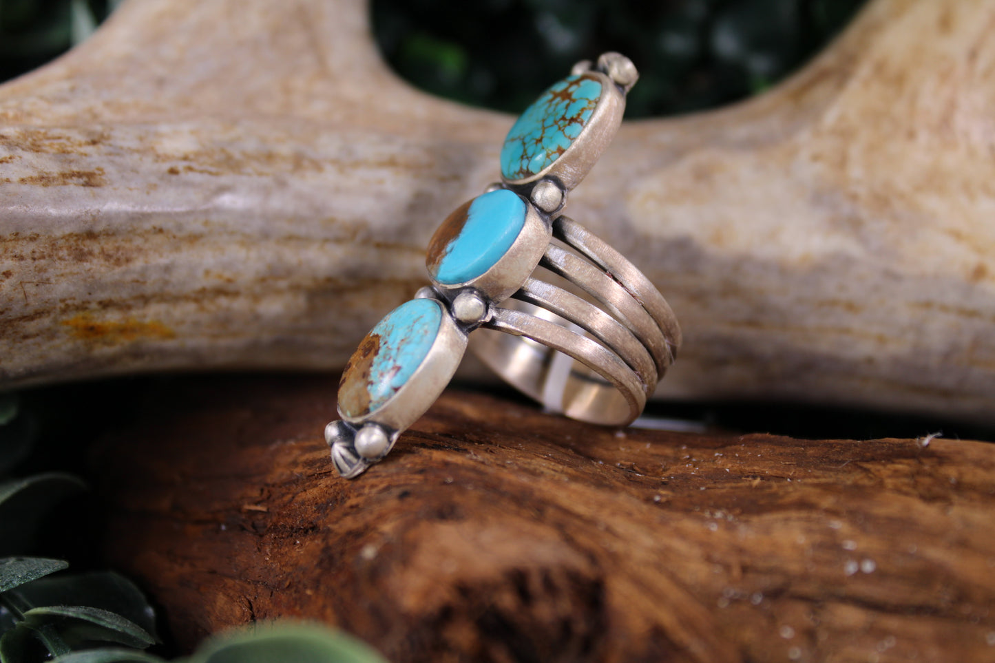 Number 8 Turquoise Sterling Silver Ring – Size 9
