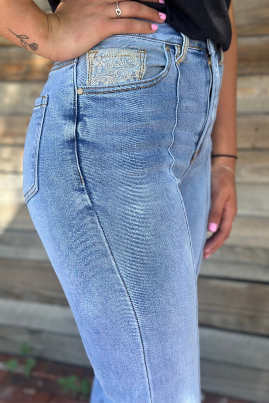 Kreek Embroidered Cuff Jeans