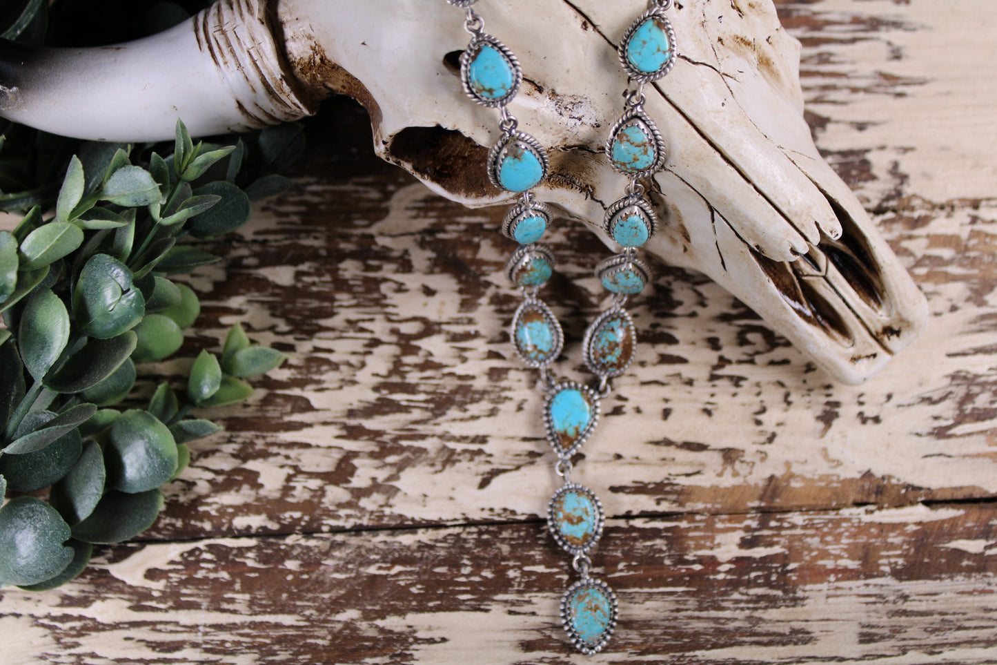 Number 8 Turquoise Lariat Necklace – Sterling Silver